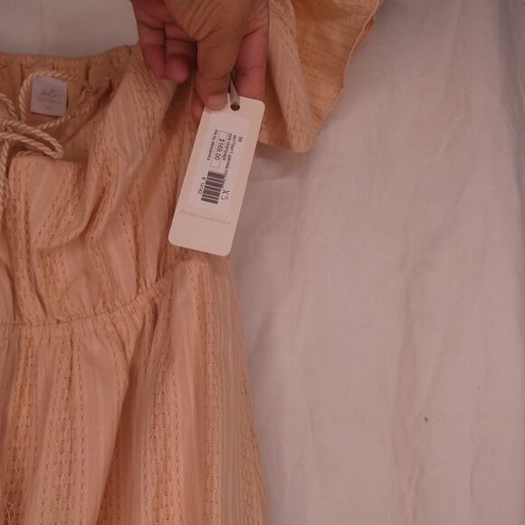 Alé by Alessandra Women's XS Blush Pink Off The Shoulder Dress Tie Front Bust - Picture 5 of 9